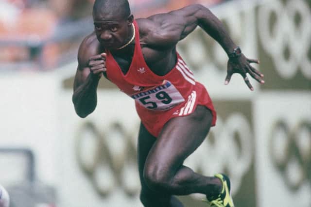 Canadian sprinter Ben Johnson competes in the 100 metres final at the 1988 Summer Olympics in Seoul, September 1988. Picture: Tony Duffy/Getty Images