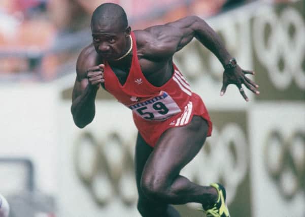 Canadian sprinter Ben Johnson competes in the 100 metres final at the 1988 Summer Olympics in Seoul, September 1988. Picture: Tony Duffy/Getty Images