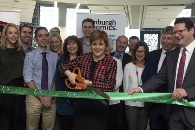 First Minister Nicola Sturgeon opens the University of Edinburgh Innovation Centre at the Roslin Institute.