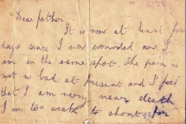 Private John Macadam's final letter.