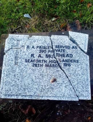 The graves smashed. Picture: SWNS