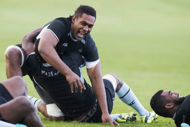 Fiji's Viliame 'Bill' Mata during a training session at Merchiston Castle School in Edinburgh. Picture: Bruce White/SNS