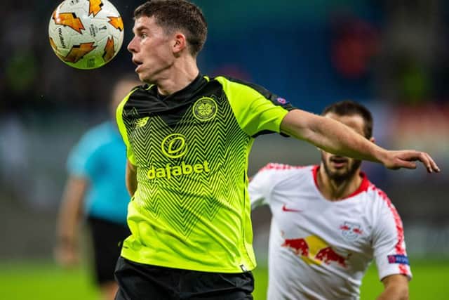 Celtic's Ryan Christie in action against Leipzig in Germany. Picture: Robert Michael/AFP/Getty Images
