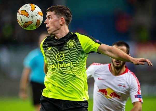 Celtic's Ryan Christie in action against Leipzig in Germany. Picture: Robert Michael/AFP/Getty Images