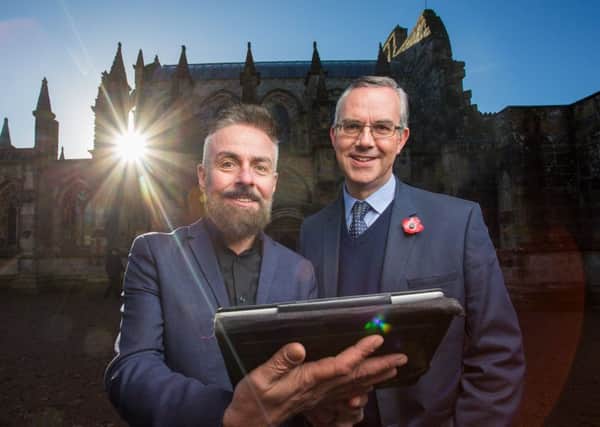 Arts & Business Scotland head of programmes Carl Watt (left) with Rosslyn Chapel Trust director Ian Gardner. Picture: Nick Mailer