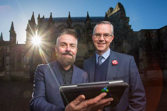 Arts & Business Scotland head of programmes Carl Watt (left) with Rosslyn Chapel Trust director Ian Gardner. Picture: Nick Mailer