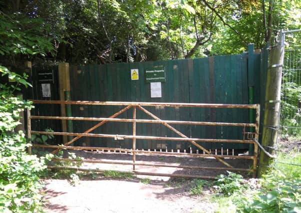 The barricade in Penicuik, pictured in June 2016.