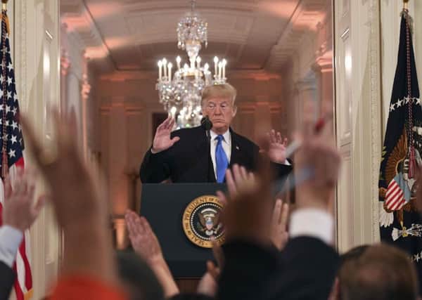 US President Donald Trump speaks during a post-election press conference in the East Room of the White House on Wednesday. Picture: Getty Images