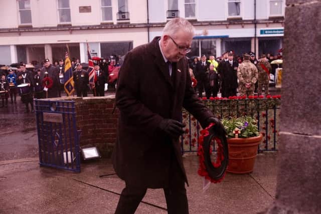 Mike Russell, MSP at Remembrance, Rothesay