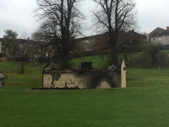 The Dalkeith pavilion set on fire. Photo kindly supplied by Daniel Thornton.