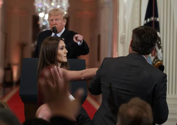 The White House has suspended the press pass of CNN correspondent Jim Acosta after he and President Donald Trump had a heated confrontation during a news conference. Picture; AP