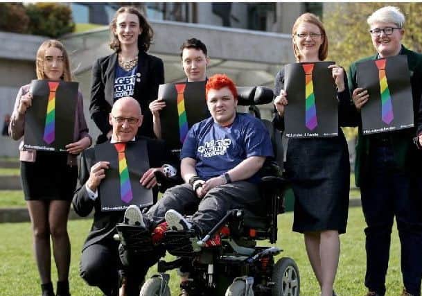 Campaigners from the Time for Inclusive Education (Tie) group. Picture: PA