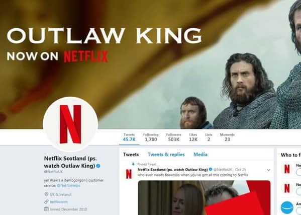 Netlfix has rebranded to celebrate the release of Outlaw Kinf. Picture; Twitter.