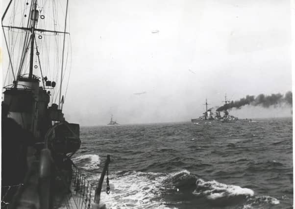 One of Germany's Admiral Meurer's ships sails up the Forth. Picture: Hulton Archive/Getty Images
