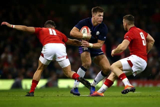 Scotland centre Huw Jones in action against Wales in Cardiff. Picture: Charlie Crowhurst/Getty