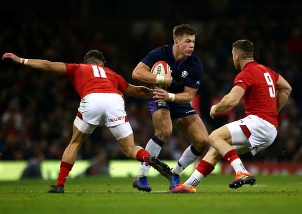 Scotland centre Huw Jones in action against Wales in Cardiff. Picture: Charlie Crowhurst/Getty