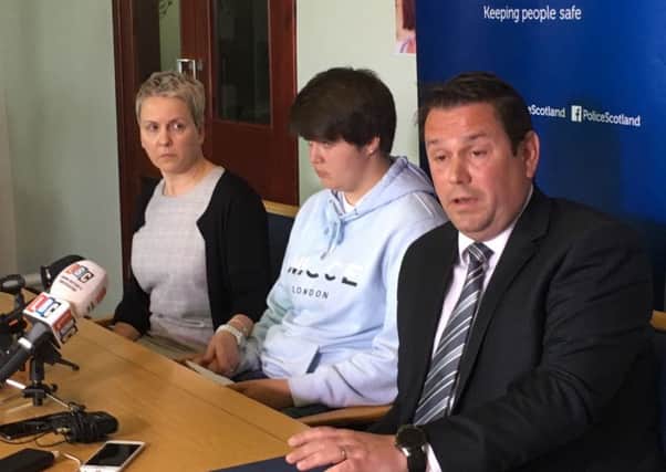 Patricia Henry's cousin, Jacqueline McCarthy (left) and Patricia's daughter, Alannah McGrory (centre) with DCI Alan Sommerville at a press conference in Paisley, Renfrewshire, appealing for information on the whereabouts of Alannah's mother who has been missing from Girvan, South Ayrshire since last November.