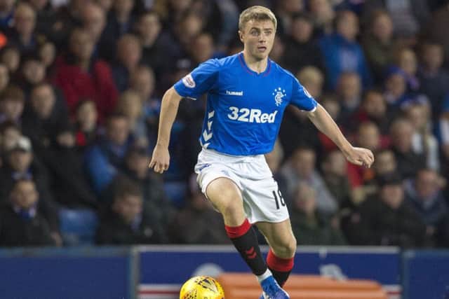 Jordan Rossiter in action for Rangers. Pic: SNS
