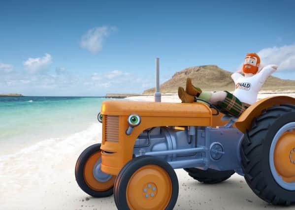 Donald from Skye, who has ginger hair, wears a kilt and drives a curmudgeonly talking tractor, will act as a friendly face for the island and answer questions from its growing numbers of tourists.