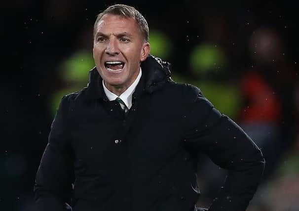 Celtic manager Brendan Rodgers on the touchline during the Europa League Group B match against RB Leipzig at Celtic Park. Picture: Ian MacNicol/Getty