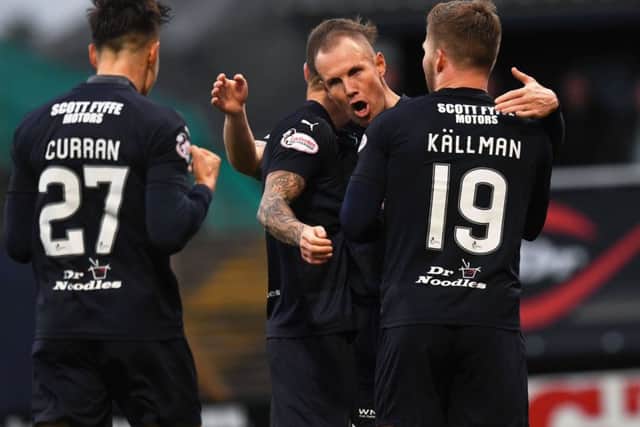 Dundee's Kenny Miller celebrates his goal. Pic: SNS/Craig Williamson