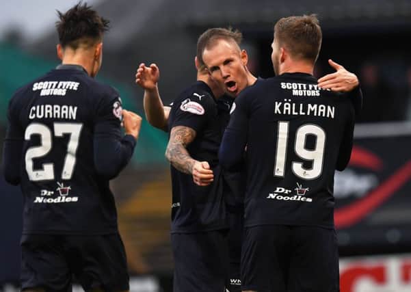 Dundee's Kenny Miller celebrates his goal. Pic: SNS/Craig Williamson