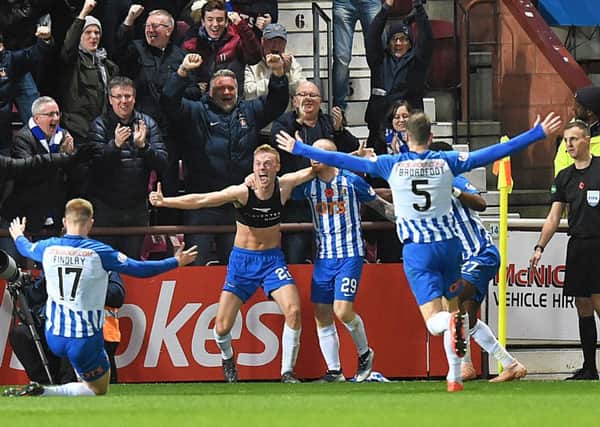 Kilmarnock's Ross Mullen celebrates his goal. Pic: SNS/Ross Parker