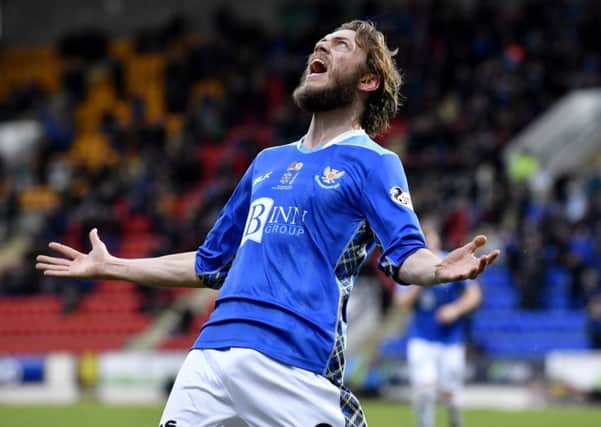 St Johnstone's Murray Davidson opens the scoring. Pic: SNS/Rob Casey