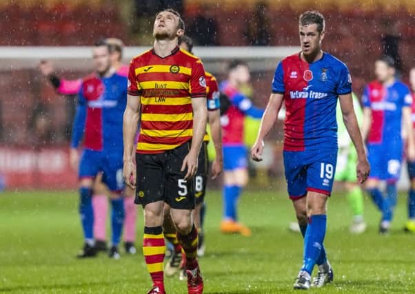 Partick Thistle's Niall Keown at full-time. Pic: SNS/Roddy Scott