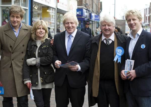 Jo Johnson (right) with his siblings (from left) Leo, Rachel and Boris, and their father Stanley. Picture: Rex/Shutterstock