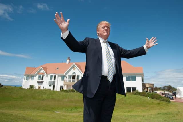 Donald Trumpat his Trump Turnberry clubhouse.