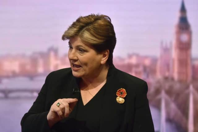 Shadow foreign secretary Emily Thornberry speaking during the The Andrew Marr Show. Picture: BBC/PA Wire