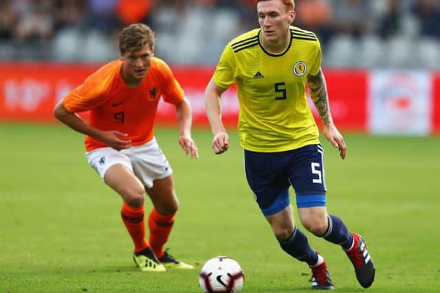 David Bates in action for Scotland Under-21s against the Netherlands. Picture: Getty Images