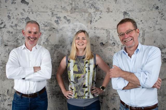 From left: Mark Logan, Janet Balneaves, and Ronnie Somerville. Picture: Martin Shields.
