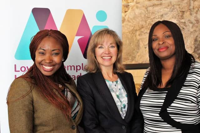 AAI CEO Joy Lewis (centre) with Anwulika Umeh (left) and Meg Kester from Nneoma women's group. Picture: contributed.