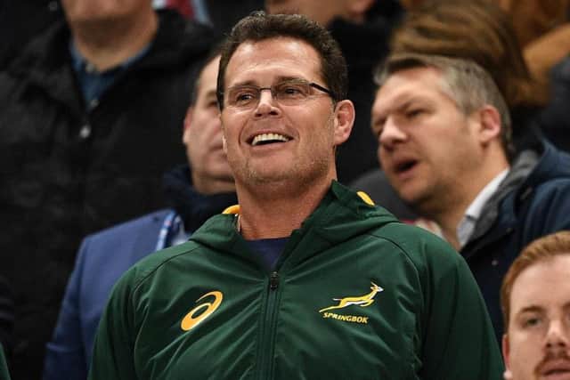 South Africa's head coach Rassie Erasmus watches his team's narrow win over France. Picture: Franck Fife/AFP/Getty Images