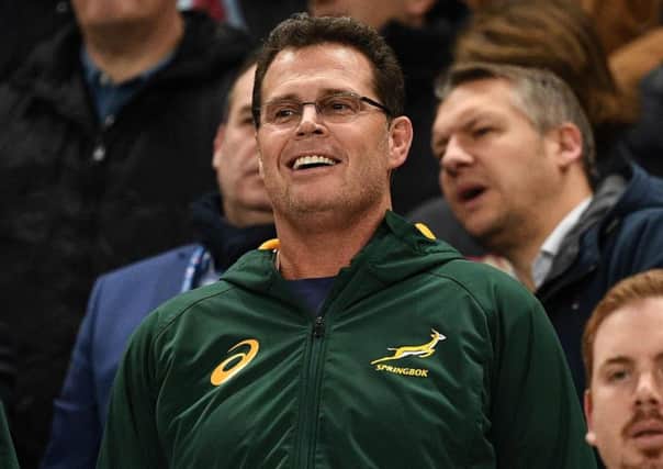 South Africa's head coach Rassie Erasmus watches his team's narrow win over France. Picture: Franck Fife/AFP/Getty Images