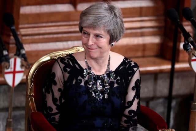 British Prime Minister Theresa May attends the annual Lord Mayor's Banquet at the Guildhall. Picture; Getty