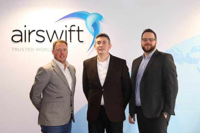 Peter Denham, regional director; David Gibb, client service manager (Aberdeen); Phil Hoyle, client service manager (Aberdeen). Picture: Airswift