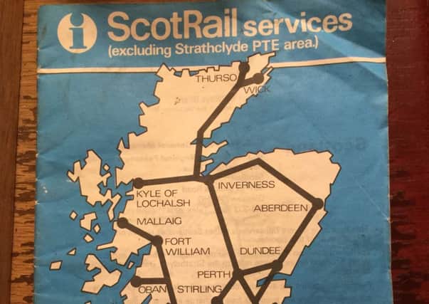 A ScotRail timetable from the mid-1980s before privatisation, a time now fondly remembered by some