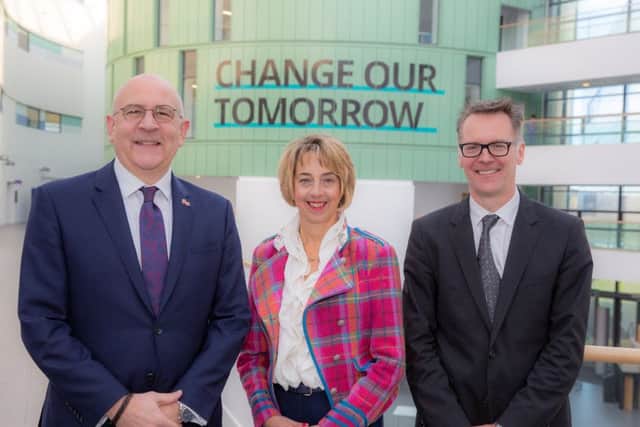 From left: EIC chief executive Stuart Broadley, head of Aberdeen Business School Elizabeth Gammie, and director of ONE Oil, Gas & Energy David Wilson. Picture: The Gatehouse - Design & Print Consultancy.