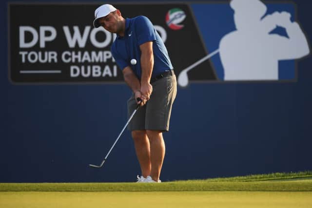 Francesco Molinari practises ahead of the DP World Tour Championship in Dubai. Picture: Ross Kinnaird/Getty Images