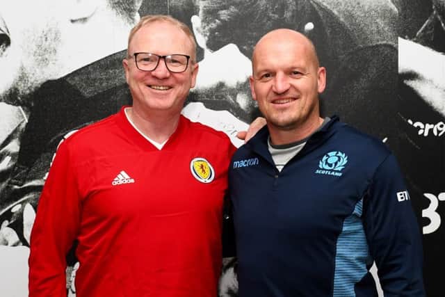 Scotland head coaches Alex McLeish, left, and Gregor Townsend. Picture: Paul Devlin/SNS/SRU