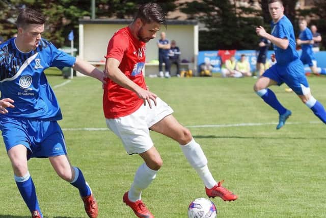 Dayle Robertson had an early chance for the home side on Saturday against league leaders Lochee United.
