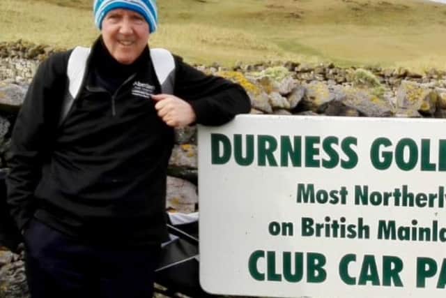 Stuart Macfarlane is pictured on the day he played at Durness, Great Britains most northerly golf club