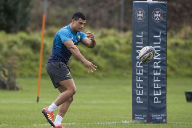 Springboks scrum-half Embrose Papier trains at Peffermill ahead of the Scotland match. Picture: Paul Devlin/SNS