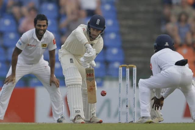 Nightwatchman Jack Leach faced one over in the second innings. Picture: Eranga Jayawardena/AP