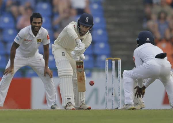 Nightwatchman Jack Leach faced one over in the second innings. Picture: Eranga Jayawardena/AP