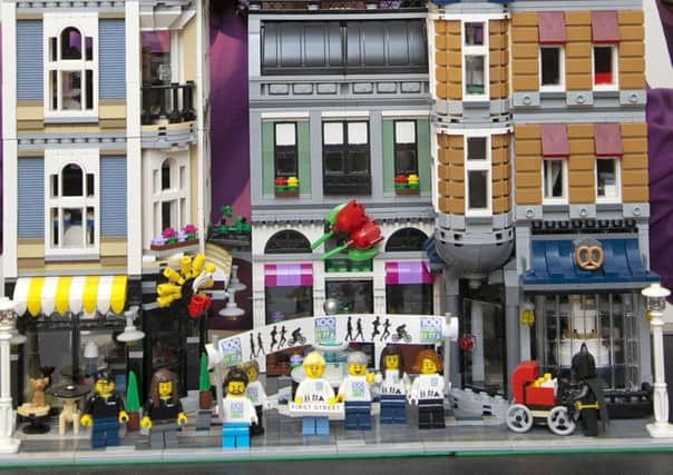 A street scene from Brick City.