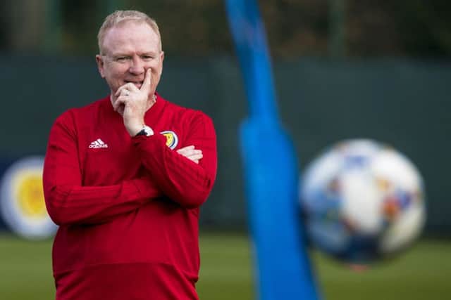 Scotland manager Alex McLeish supervises a training session. Picture: Alan Harvey/SNS